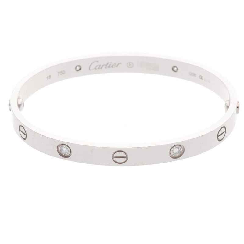 Cartier LOVE Bracelet 4P Diamond 18kwg 4P Half Diamond Old Shape Love Bracelet