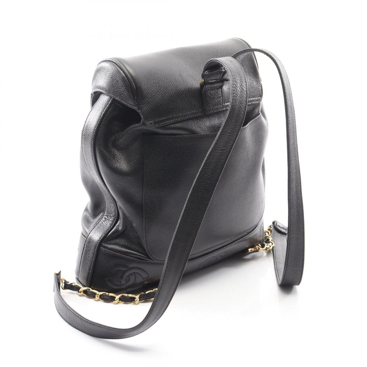 Chanel Backpack Triple CC Logo Black Caviar Leather — view 2