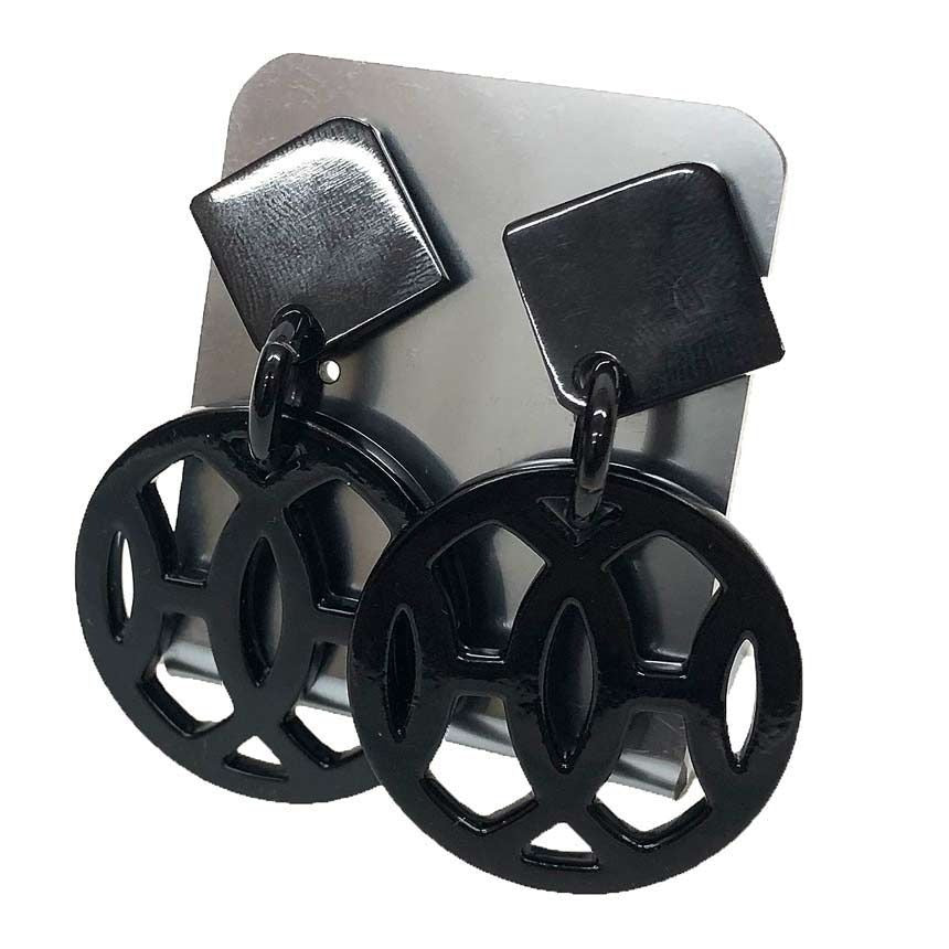 Hermes Hava Earrings Black Buffalo Horn