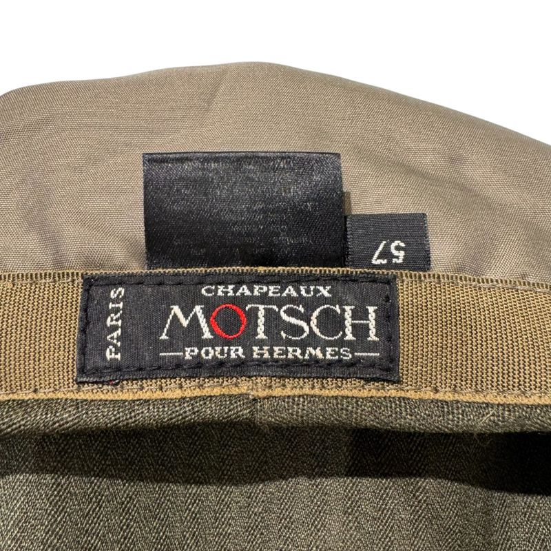 Hermes Chapeaux Motsch Leather Belt Hunting Men's Olive 57