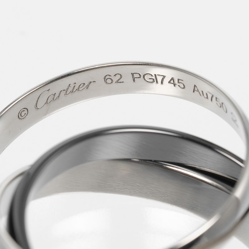 Cartier Trinity 3.4mm (0.13in) Band 18kwhite Gold X Ceramic #22 Men's 7.8g Ring