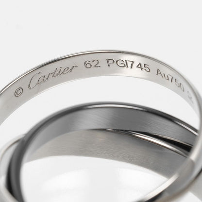 Cartier Trinity 3.4mm (0.13in) Band 18kwhite Gold X Ceramic #22 Men's 7.8g Ring