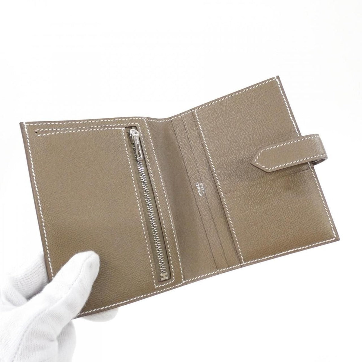 Hermes Bearn Compact Wallet Etoupe — view 4