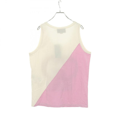 Gucci Tank Top Interlocking Cotton White Pink Multicolor — view 2