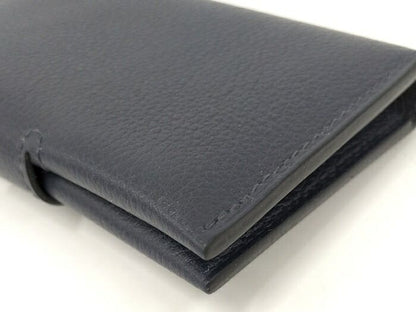 Hermes Serie Card Case Leather Navy Stamped B