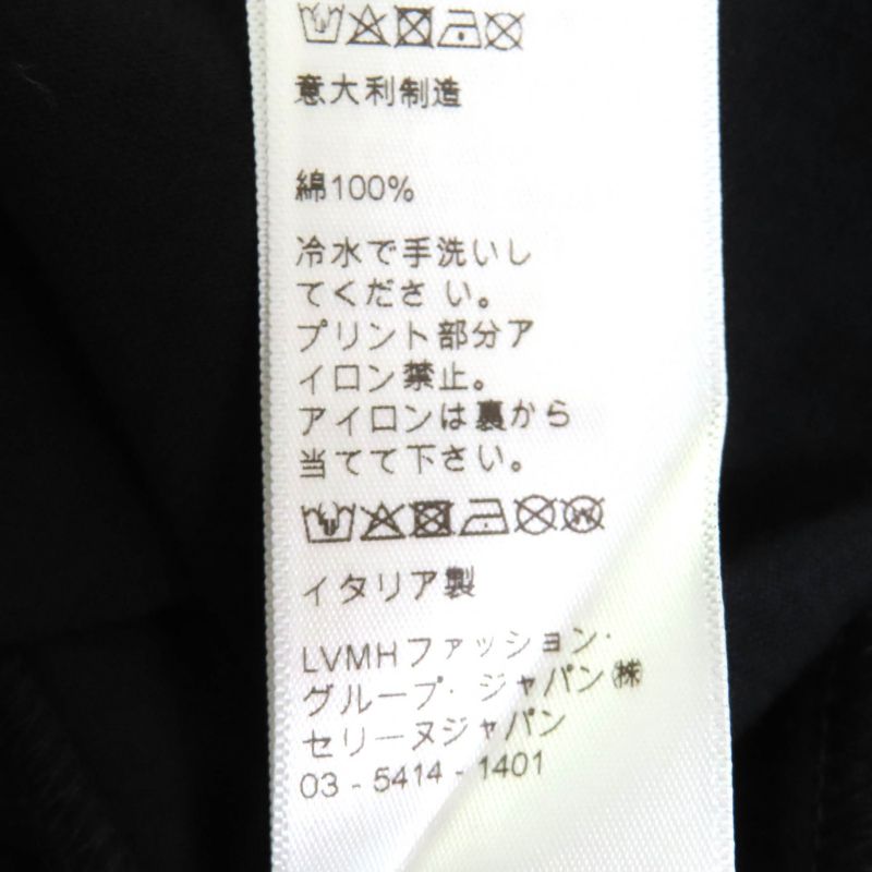 Celine 2x314916g 100% Cotton Logo Crew Neck Short Sleeve T-shirt Black White S