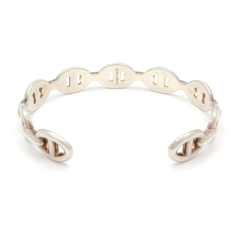 Hermes Bangle Chaine D'ancre Anchene Silver Size: SH