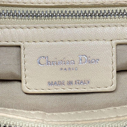 Dior/christian Dior Tote Bag Canage Stitch Ivory Chain Shoulder/silver Hardware