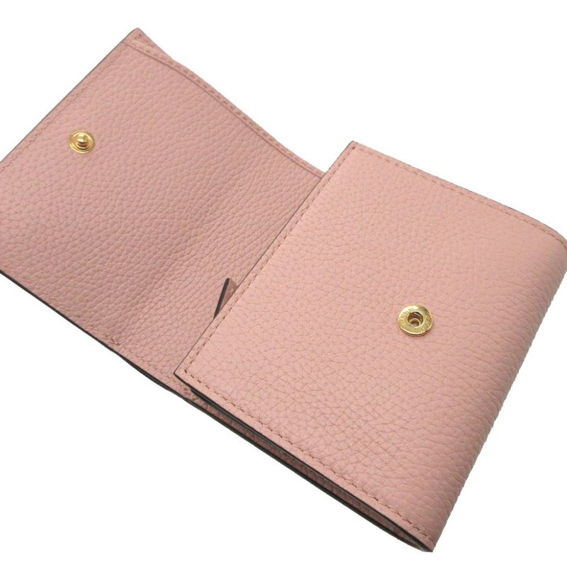 Gucci Horsebit 745981 Compact Wallet Leather Pink Bifold Wallet 0430 Gucci