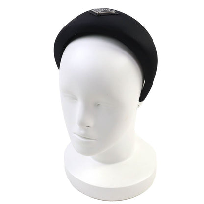 Prada 1ih016 Triangle Logo Triangle Logo Plate Headband Hair Accessory Black