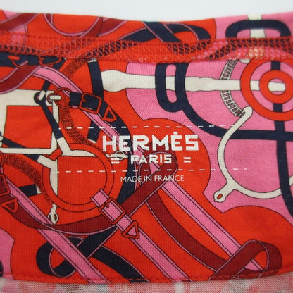 Hermes Geometric Pattern Short Sleeve T-Shirt Red Size 40 Pink Ladies Used
