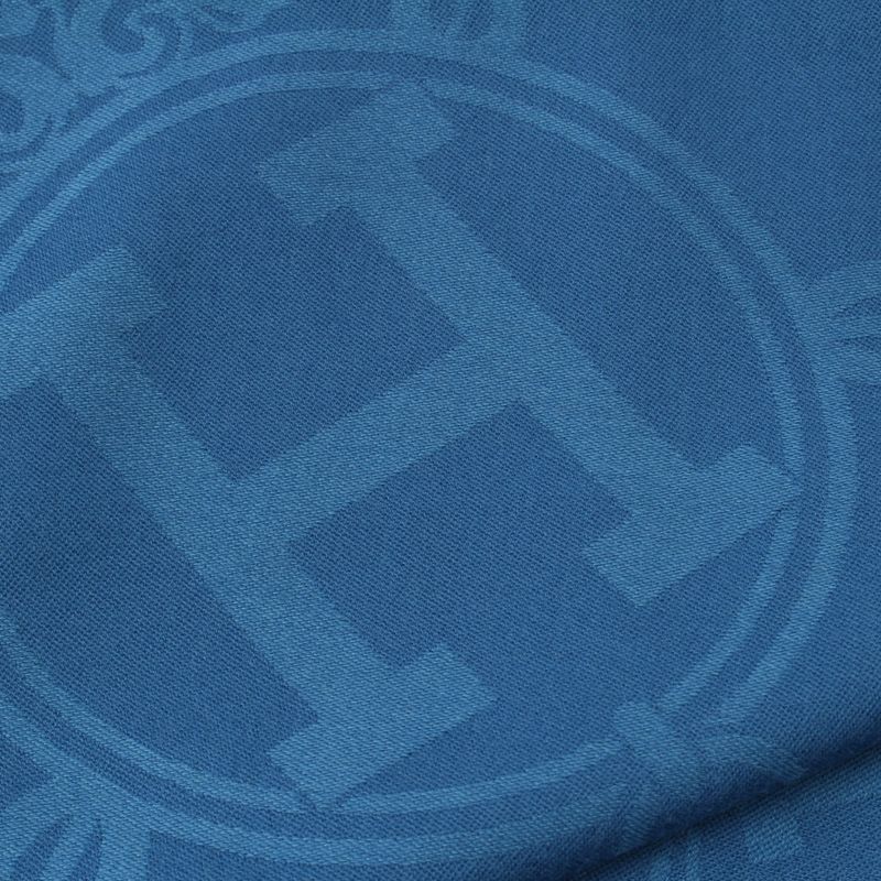 Hermes New Livris Cashmere Silk H Logo Stole Blue