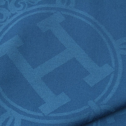 Hermes New Livris Cashmere Silk H Logo Stole Blue