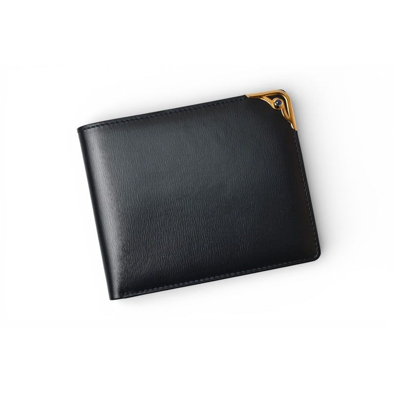 Cartier Fold Wallet Bifold Billfold Vintage Sapphire Leather — view 2