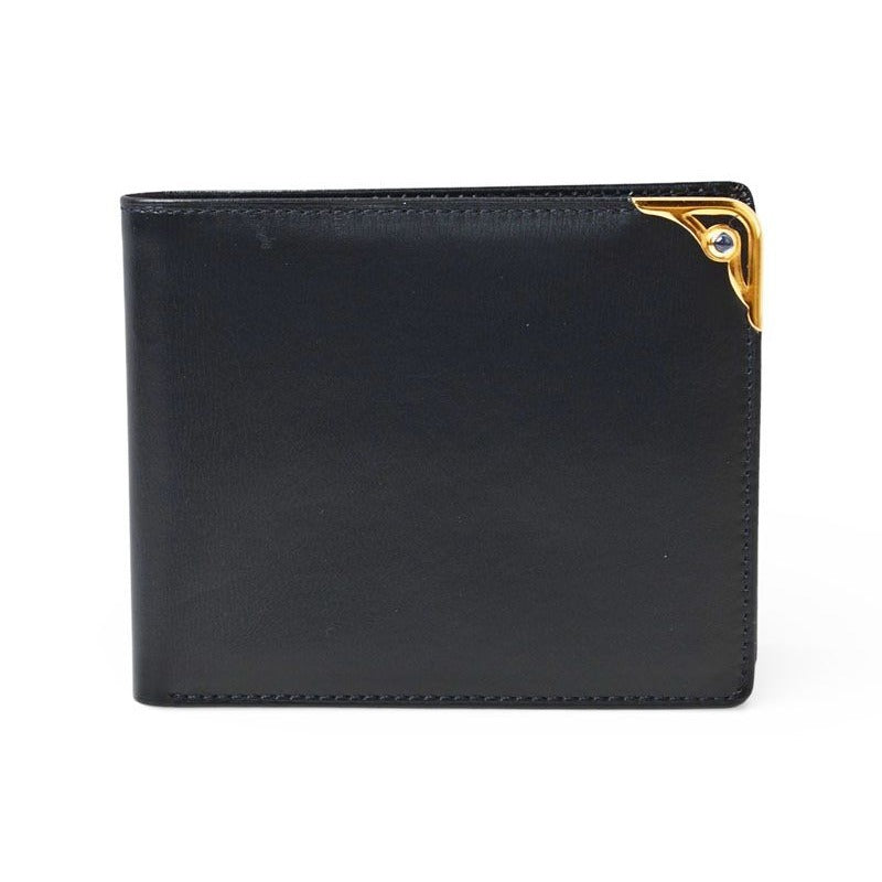 Cartier Fold Wallet Bifold Billfold Vintage Sapphire Leather