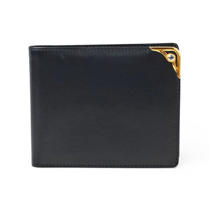 Cartier Fold Wallet Bifold Billfold Vintage Sapphire Leather
