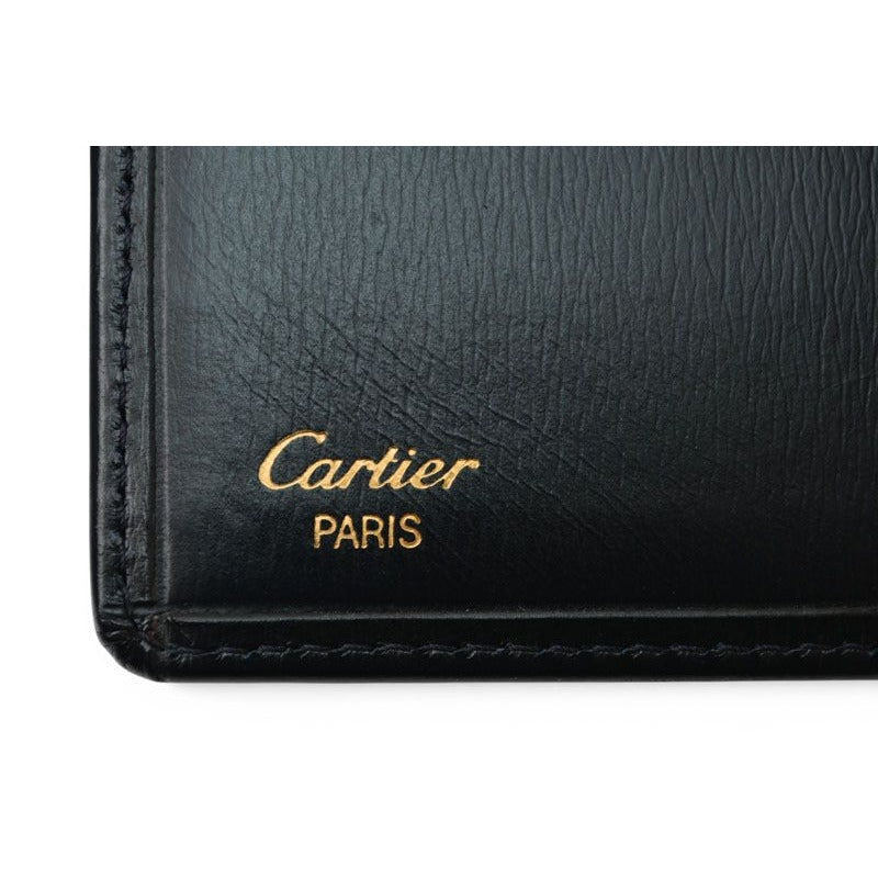 Cartier Fold Wallet Bifold Billfold Vintage Sapphire Leather — view 9
