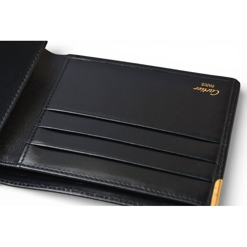 Cartier Fold Wallet Bifold Billfold Vintage Sapphire Leather — view 10