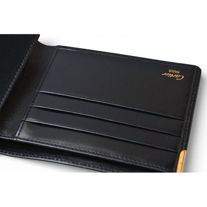 Cartier Fold Wallet Bifold Billfold Vintage Sapphire Leather — view 10
