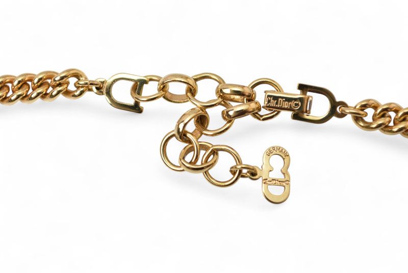 Christian Dior Necklace Christian Dior Vintage Rhinestone Black Gold