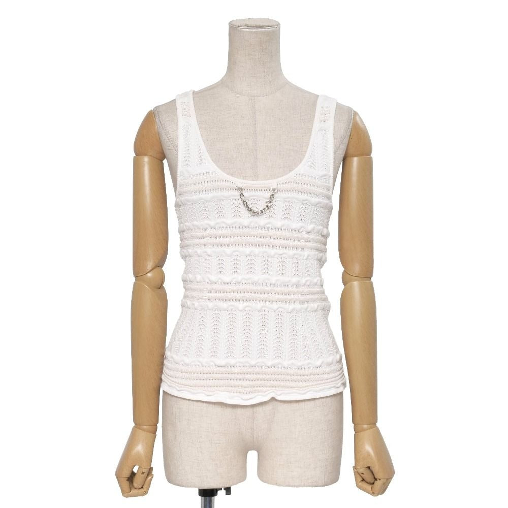 Louis Vuitton Tank Top XS LV Chain Knit White Ivory