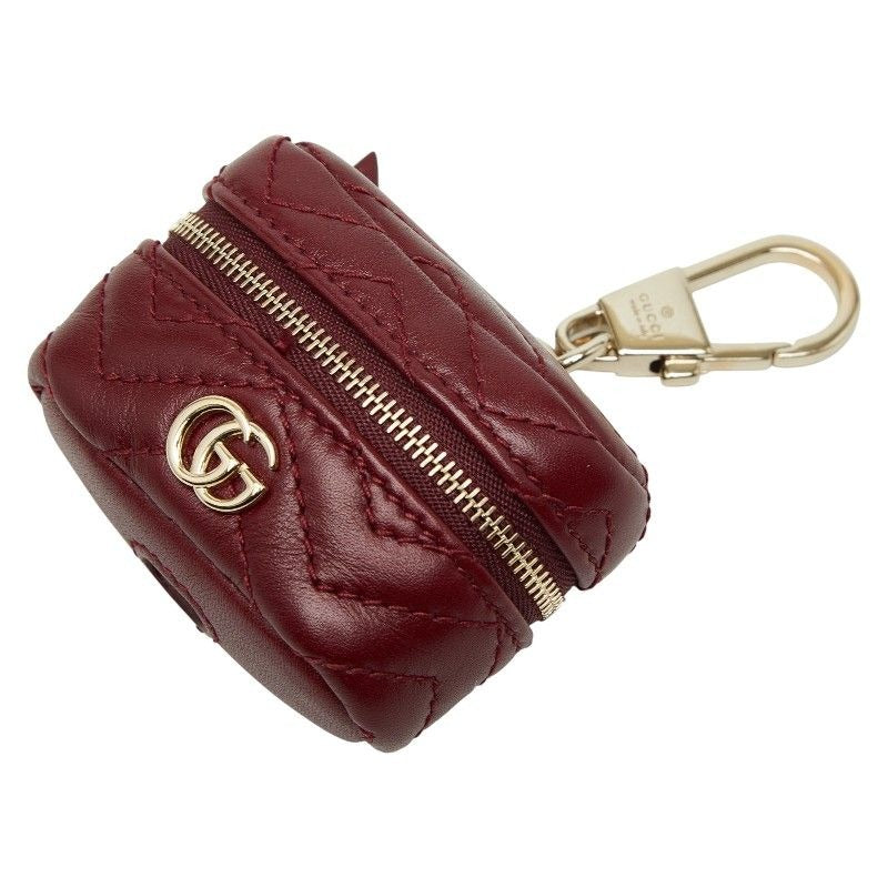Gucci GG Marmont Double G Airpods Case Bold Wine Red Leather