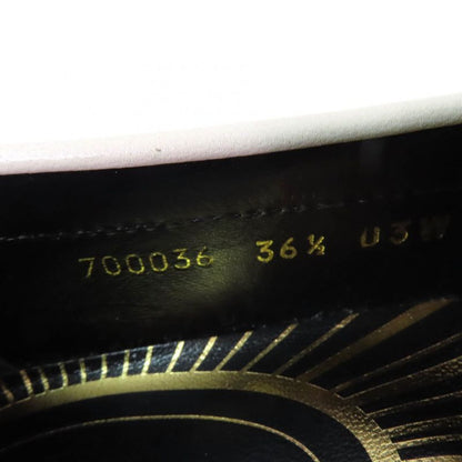 Gucci 700036 Metal Logo Leather Loafer Ivory Gold Hardware 36.5 With Box And