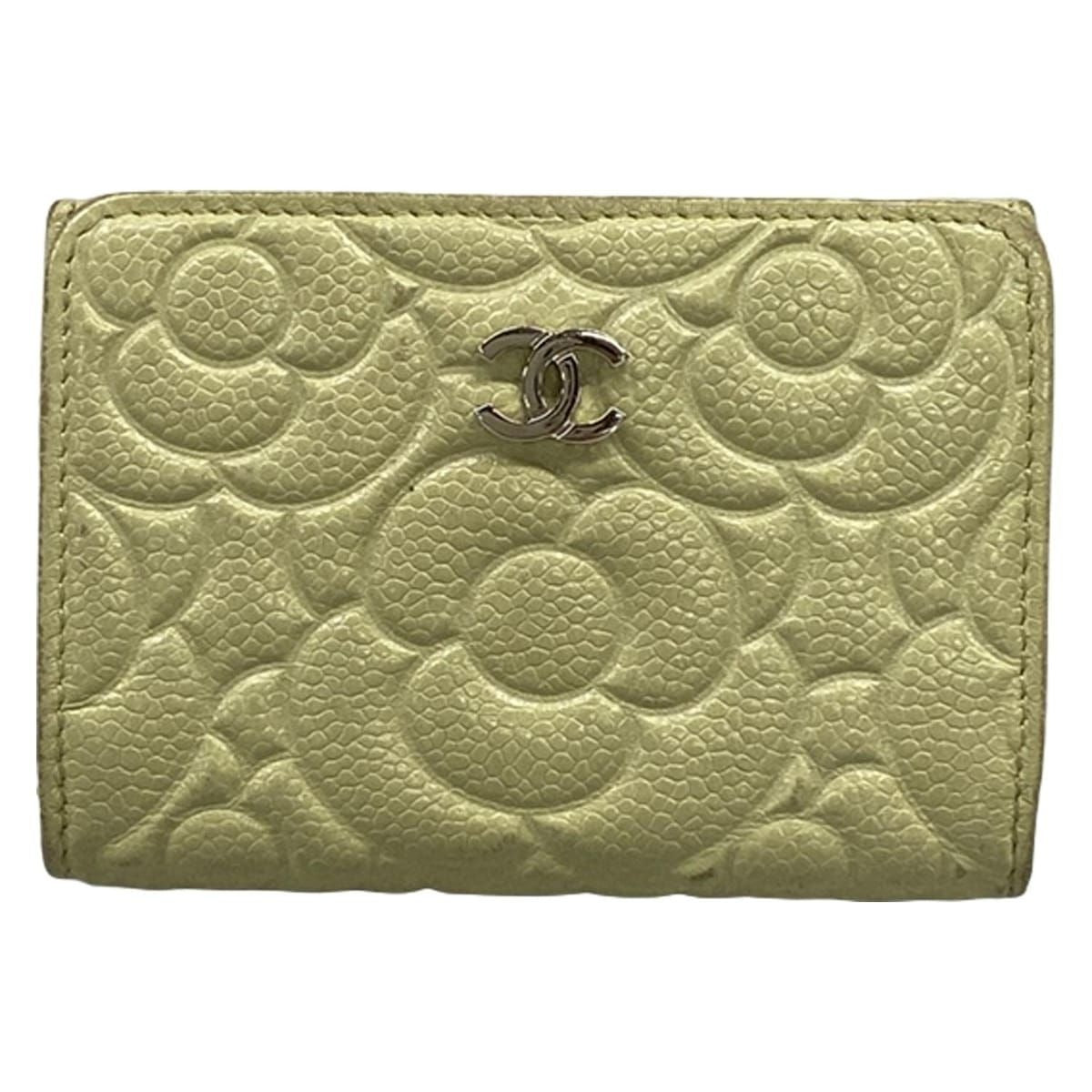 Chanel Trifold Wallet Camellia Light Green