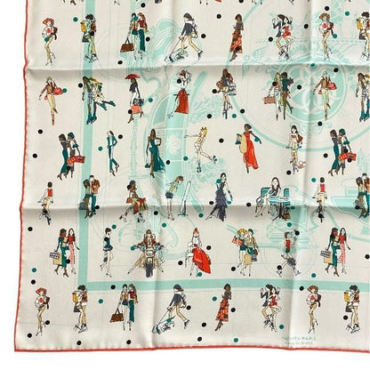 Hermes Scarf Carré 70 EX Libris LES Parisie Ex Libris Parisienne Silk Multicolor