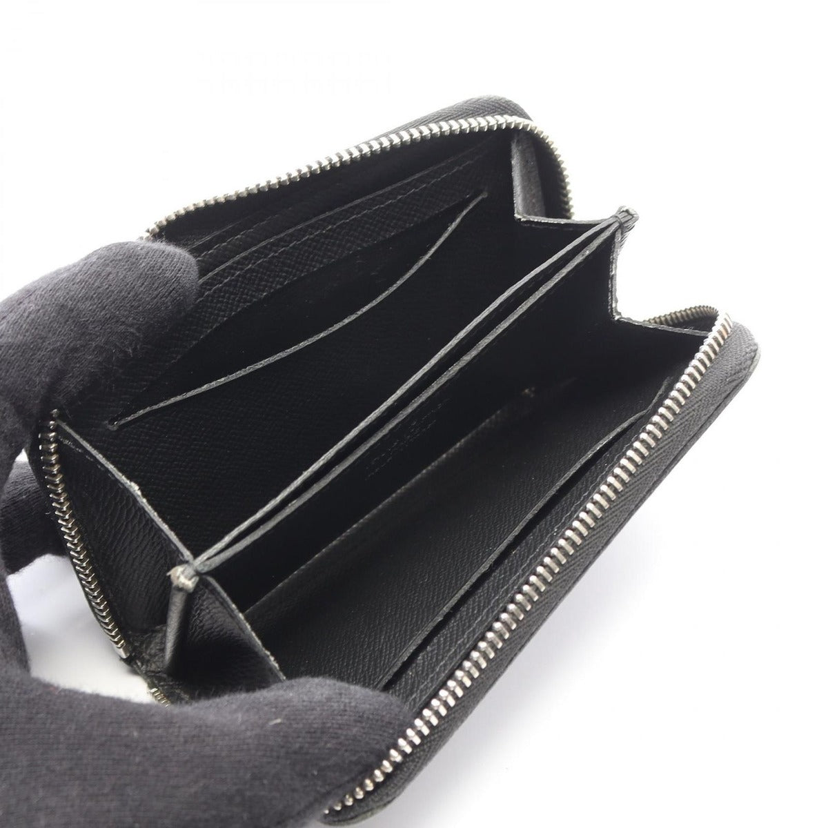 Louis Vuitton Coin Case Zippy Purse Noir Black Leather Ardoise — view 3