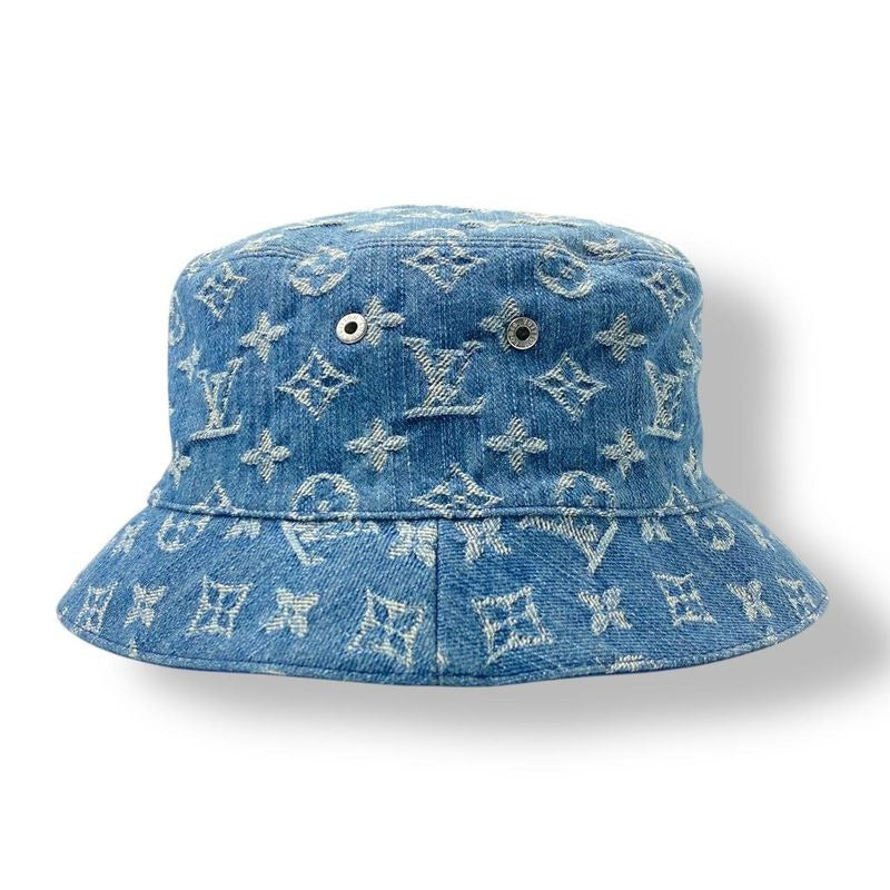 Louis Vuitton Bonnet Monogram Essential Reversible Cotton Bucket Hat 60 Blue