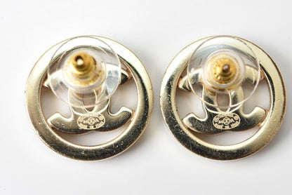 Chanel Earrings Chanel Circle Motif Logo Pearl Gold
