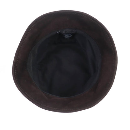 CHANEL 23AW Goatskin Bucket Hat With Coco Mark Hardware Hat Brown M With Box
