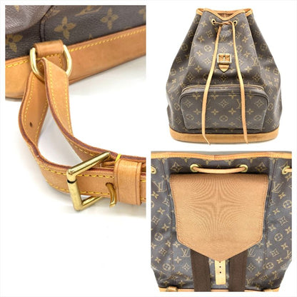 Louis Vuitton Montsouris Backpack Monogram Canvas M51135 Brown Gold Hardware