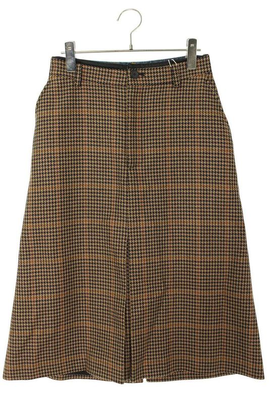 Balenciaga 675414 Tlu13 Hound's Tooth Denim Skirt Women's 34