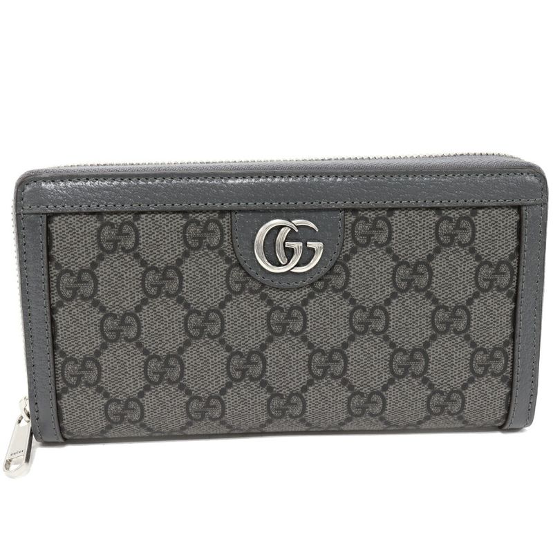 Gucci Round Zipper Long Wallet With Coin Purse Ophidia GG Supreme Zip-around
