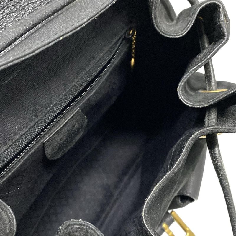 Gucci Backpack Sac Bamboo 32058 Black Leather