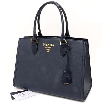 Prada Sapphia Leather Handbag Strap Navy Baltico