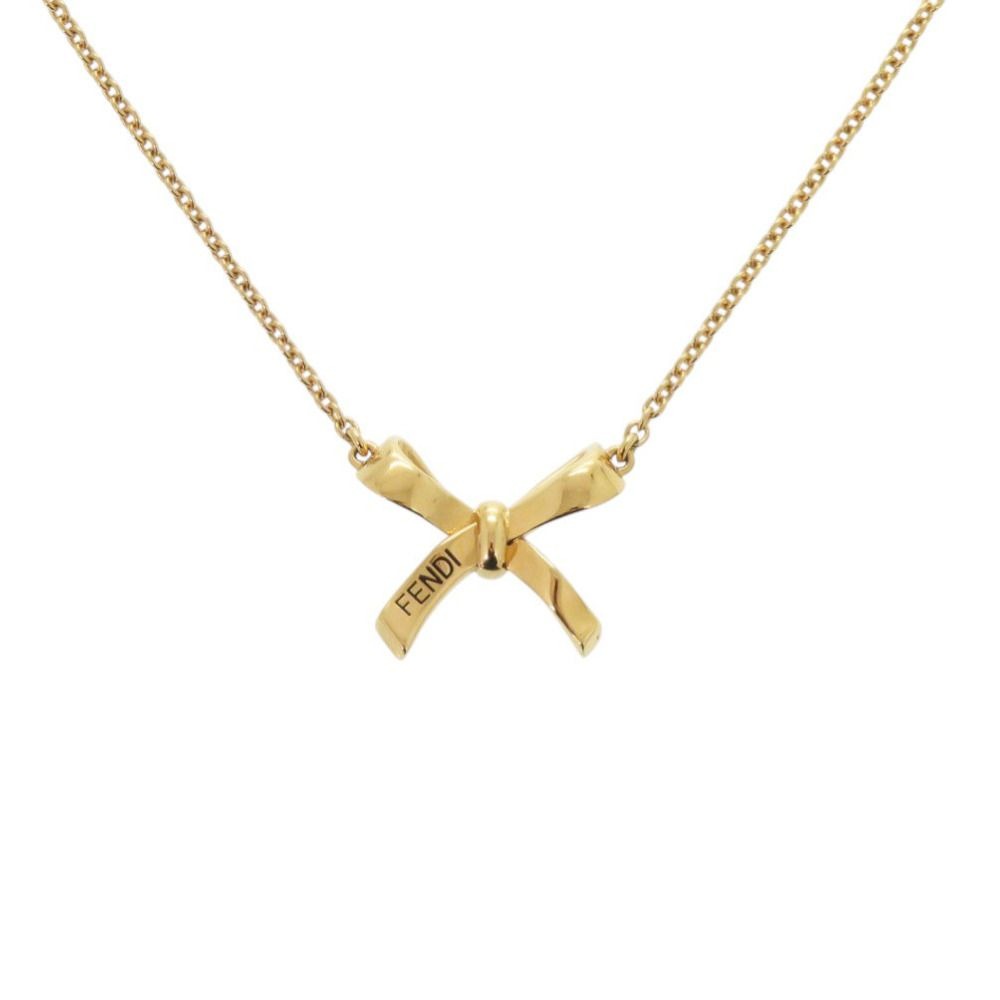 Fendi Ribbon Gold Necklace Pendant