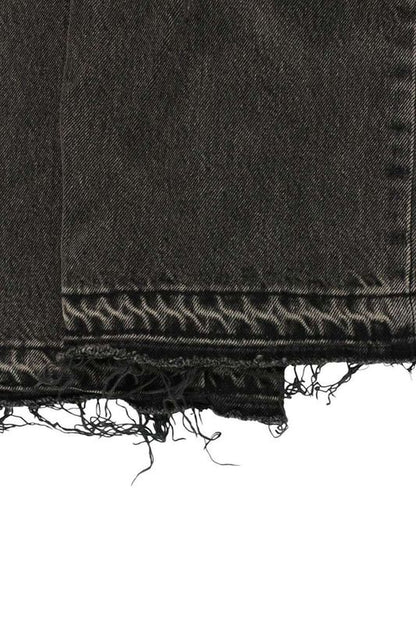 Celine 2n932947f Wesley Jeans Cut Off Charcoal Wash Denim Pants Men's 33