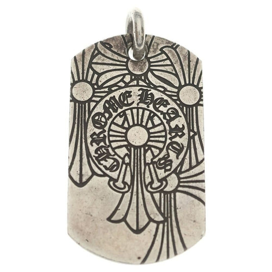 Chrome Hearts D Tag Lrg God Bless Large God Breath Dog Tag Pendant Top Silver