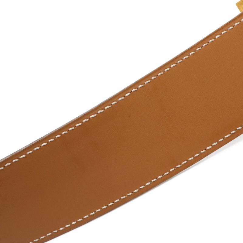 Hermes Constance H Belt Large Size Reversible Courchevel Box Calf Leather Brown