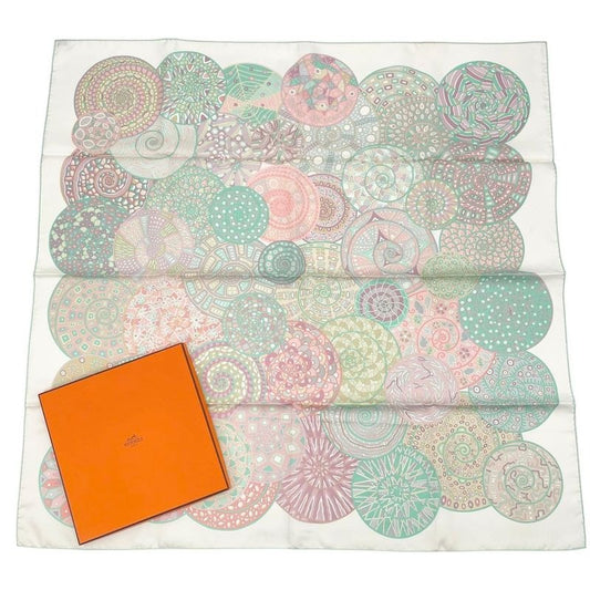 Hermes Scarf Silk Carre 90 Reves D Escargots Snail's Dream White Box