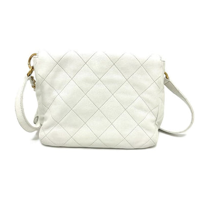 Chanel Shoulder Bag W Pocket As5384b Caviar Skin White