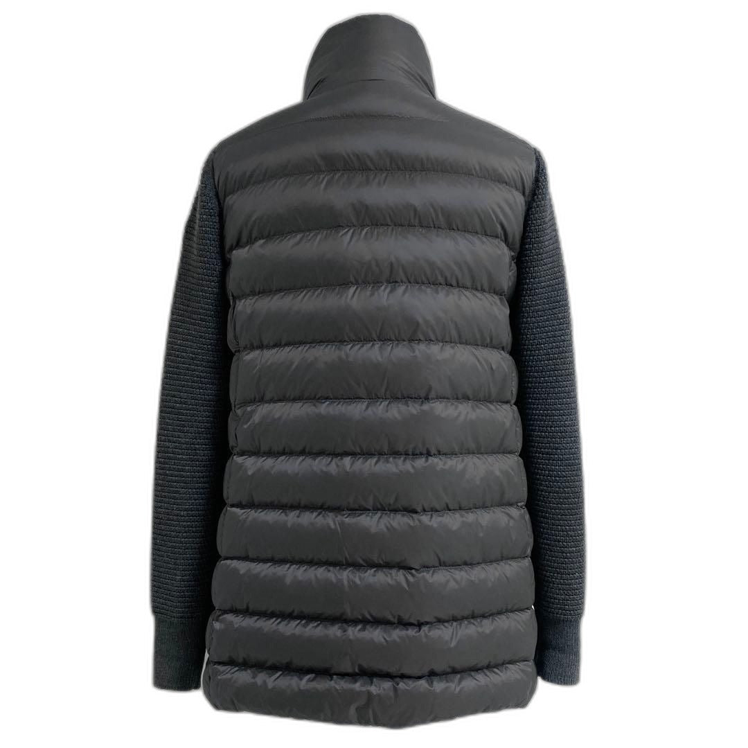 Moncler Knit Down Coat Jacket S Gray — view 2
