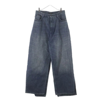 Balenciaga Double Front Wide Leg Jeans Denim Pants Indigo