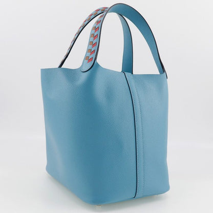 Hermes Picotin Lock MM Tresage Vaux Epson Light Blue D Women's Handbag
