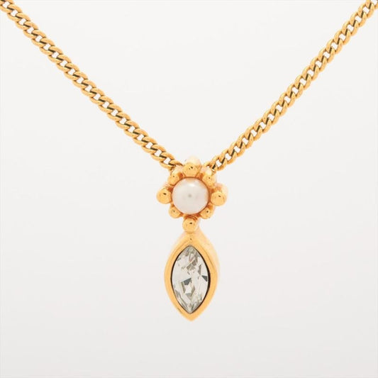 Christian Dior Necklace GP Rhinestone Faux Pearl