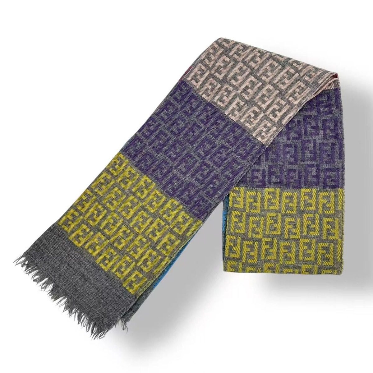 Fendi Scarf FF Pattern Wool Multicolor — view 3
