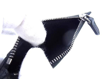 Bvlgari Pvc×leather Fragment Case Coin Case Card Case Men's Black Fc2604